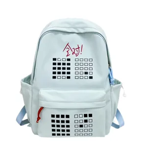 Light blue student backpack large capacity casual school book bag travel daypack for youth