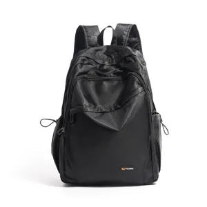 Lightweight Black Travel Backpack Daily Outdoor Casual Sports Daypack with Pockets
