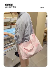 Rosa Farbverlauf Sternenprint weiche Umhängetasche, lässige Alltagstasche für Damen.