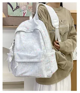 Detailed view of the dreamy star print casual backpack, perfect for daily commute and students.