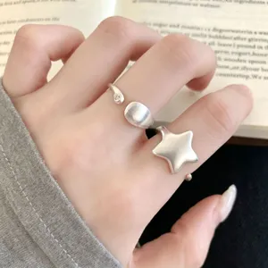 Minimalist Copper Rhinestone Open Ring For Women Adjustable Star Teardrop Water Drop Finger Ring Stackable Elegant Fashion Hand Jewelry Gift