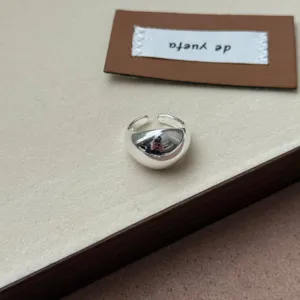 Anillo abierto geométrico de plata grueso, estilo moderno minimalista, joya de dedo de tendencia.
