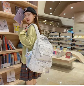 Casual star print student backpack lightweight travel book bag versatile daypack for school daily