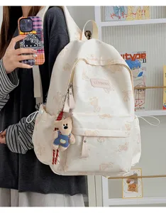 Cute bear tie-dye schoolbag large capacity fashion commuting casual backpack for women and men