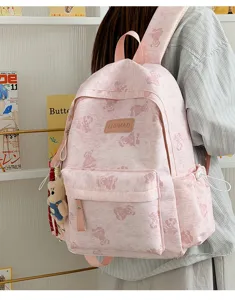 Cute bear tie-dye backpack for women men fashion large capacity casual commuter school bag