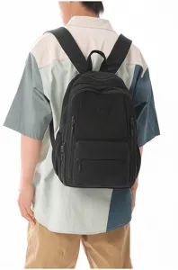 Classic solid color nylon backpack with large capacity, durable and waterproof design.