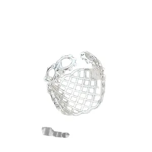 Silver Open Ring Hollow Mesh Geometric Ring Minimalist Daily Wear Fashion Jewelry.
