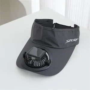Chapeau de ventilateur solaire d'ete casquette de sport sechage rapide plein air protection