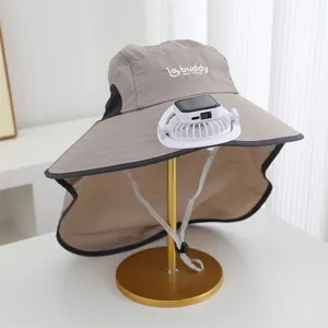 Chapeau de soleil avec ventilateur solaire protection UV chapeau de pêche randonnée