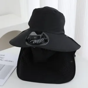 Sun hat with built in electric fan solar charging summer beach outdoor sun protection hat