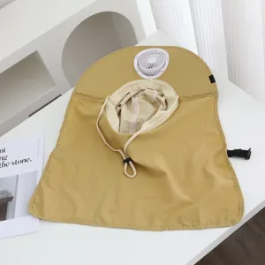 Solar fan sun hat with neck flap UV protection outdoor hiking summer fisherman cap