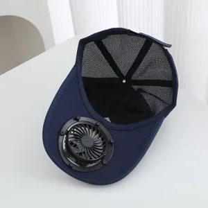 Zomer USB oplaadbare ventilator honkbalpet, ademende mesh zonnekap hoed voor buiten.