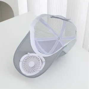 Summer rechargeable fan baseball cap breathable mesh outdoor sun protection sports hat for cooling