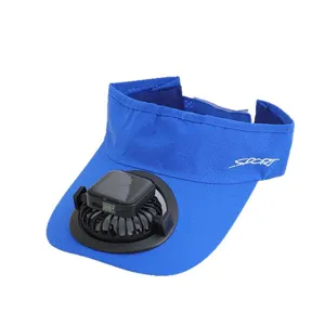 Chapeau visière de soleil à ventilateur solaire d'été, casquette de sport séchage rapide.