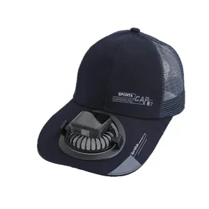 Solar powered fan baseball cap summer outdoor sun protection mesh hat adjustable breathable