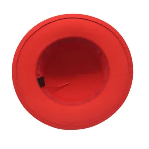 Klassischer roter Wollfedora Hut für Damen und Herren, stilvoller breiter Rand Jazz Kappe Herbst.