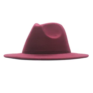 Burgunderroter Filzhut Schlapphut weite Krempe stilvoller Vintage Western Cowboy Hut Damen