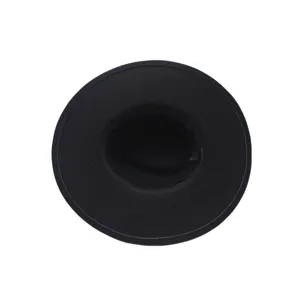 Chapeau fedora en feutre noir à large bord, chapeau jazz chic pour automne et hiver.