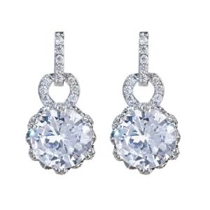 Orecchini a Pendente in Rame con Strass alla Moda per Donna Gioielli Intarsiati Tondi di Lusso per Matrimonio Sposa Festa Regalo