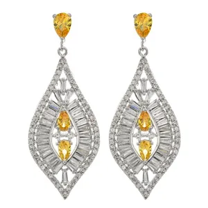 Elegante lange Quaste AAA Zirkonia Ohrringe fuer Damen Hochzeit Party Schmuck Accessoire.