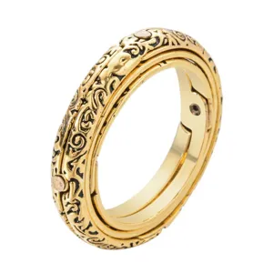 Vintage gold armillary sphere ring foldable astronomical ring jewelry gift for party men