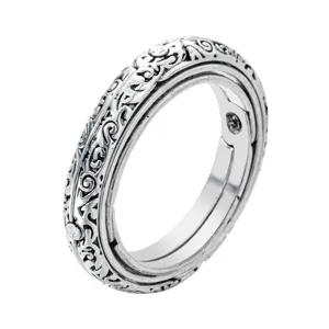Vintage astronomical sphere ring silver folding cosmic finger jewelry gift for men women
