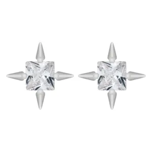 Orecchini a lobo quadrati in zircone stella argento donna gioielli eleganti casual