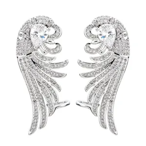 Orecchini a Bottone Ali in Rame Zirconia Moda Orecchini Pendenti Nappa Orecchini Simmetrici Gioielli Alla Moda Per Donna Festa Regalo Di Compleanno