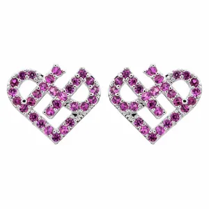 Elegante Kupfer Zirkonia Herz Ohrstecker Geometrische Kristall Strass Eingelegt Herzform Ohrringe Für Hochzeit Party Damen Schmuck Geschenk