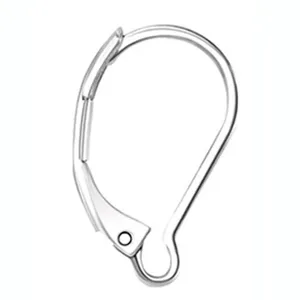 Support de boucle d'oreille levier en metal argente pour creations de bijoux diy.