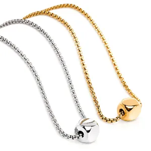 Minimalist 304 Stainless Steel Cube Pendant Necklace Polished Mirror Finish Box Chain Geometric Jewelry For Men Women