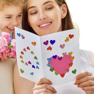 Pegatinas láser corazón coloridas holográficas luminosas juguete recompensa niños