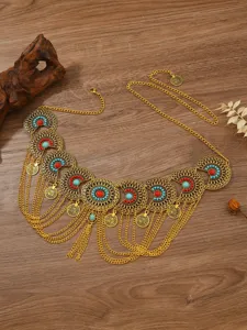Boheemse etnische munt kwastje buikdans taille ketting retro metalen sieraden voor vrouwen