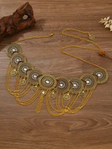 Boheemse vintage gouden munt kwastje buikdans taille ketting dames mode riem accessoire.
