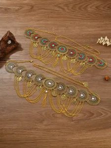Boheemse etnische munten kwast buikdans taille ketting gedetailleerde metaal riem sieraden