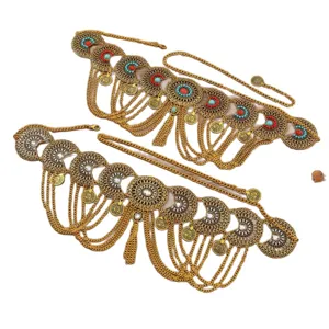 Boheemse vintage stijl taille ketting buikdans munt kwastje riem mode accessoire mooi