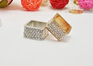 Quadratischer Strass Serviettenring Schal Schnalle Legierung Schmuck Tisch Dekoration