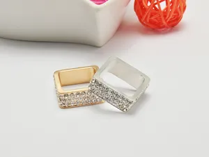 Viereckiger Strass Schalring Metall Legierung Serviettenring Mode Accessoire Schmuck