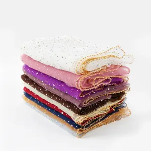 Vrouwen strass vierkante sjaal stijlvolle doorzichtige hoofddoek elegante glanzende halsdoek