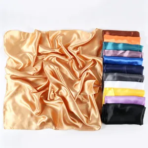 65x65cm Einfarbig Satin Quadratisch Schal Damen Seide Gefühl Mode Halstuch Kopftuch Tuch