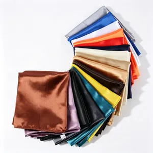 65x65cm einfarbig Satin Quadrattuch für elegante Damen Halstuch Kopftuch Haarschal