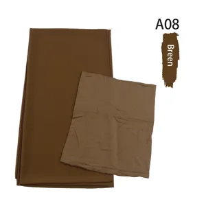 Modal chiffon hijab and inner cap set in brown, comfortable and elegant Islamic headscarf.