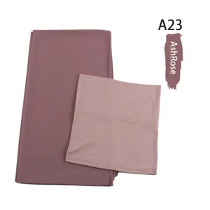 Chiffon headscarf and inner cap matching set modal long scarf Malay hijab daily wear