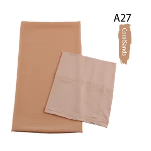 Coral sands chiffon scarf and modal inner cap detail, soft fabric set for women styling.