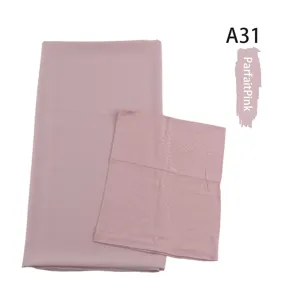Matching color chiffon hijab with inner cap set, modal long scarf for daily wear and styling.