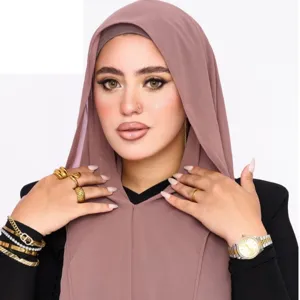 Set hijab in chiffon foulard musulmano con cuffia interna elastica e chiusura magnetica.