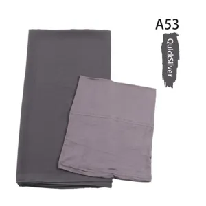 Matching chiffon hijab and inner cap set in dark grey, comfortable modal and flowing fabric.