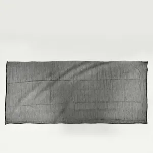 Elastic metallic thread fabric scarf detail, size 85x210cm, lightweight 50g wrap material.