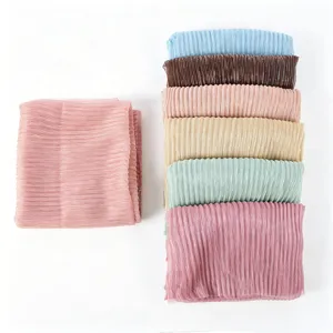 Elastic metallic hijab scarf for women, fashionable pleated head cover and stylish wrap.