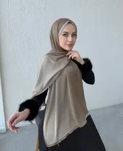 Donna chiffon hijab velo musulmano elegante scialle tinta unita moda quotidiana copricapo